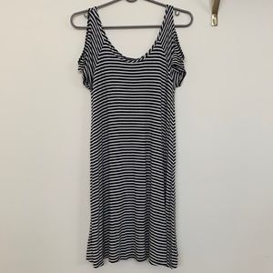 Cozy black and white dress or coverup